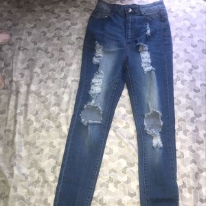 Fashion nova distressed denim jeans
